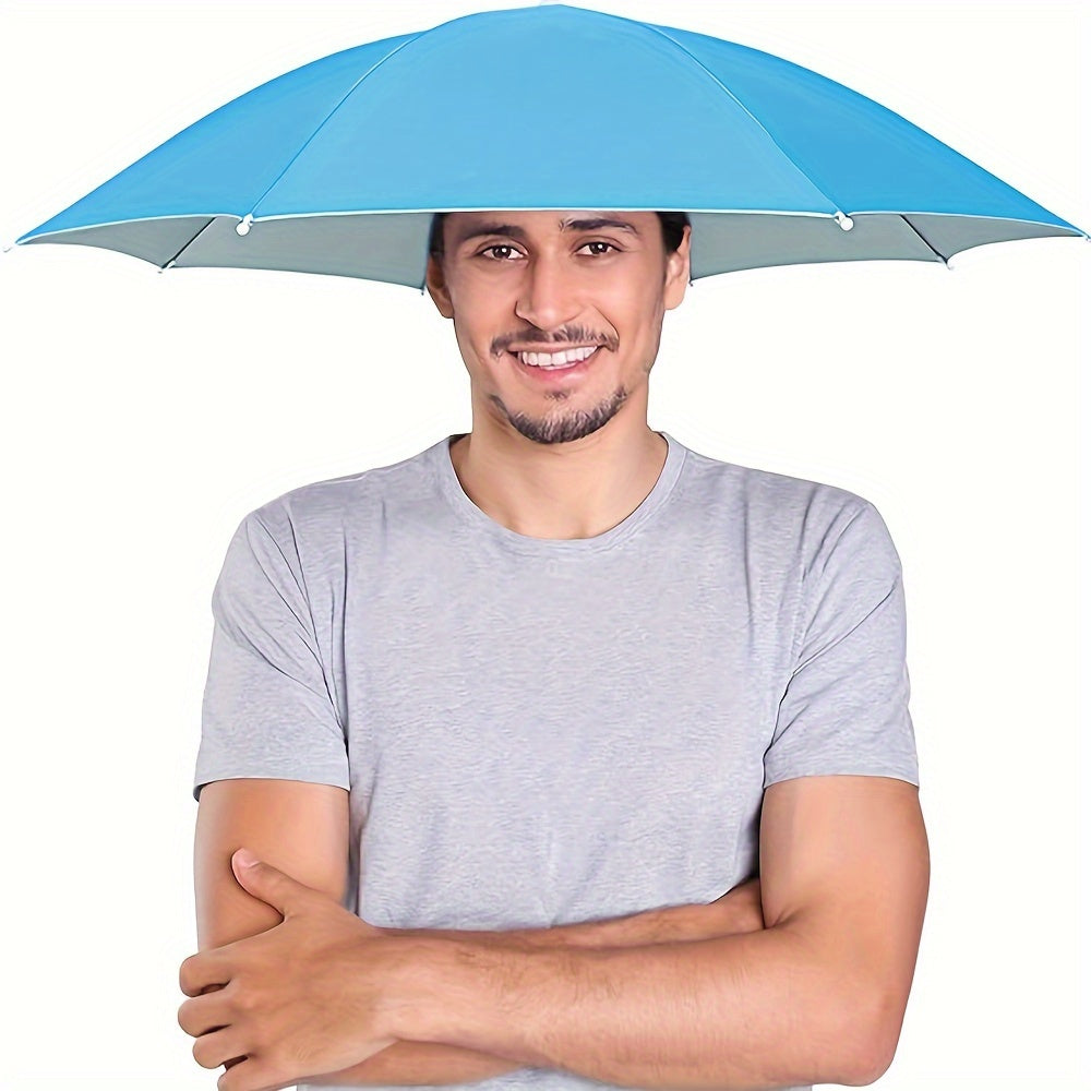 Essential rain gear: hands-free umbrella hat for outdoor adventures, light & strong.