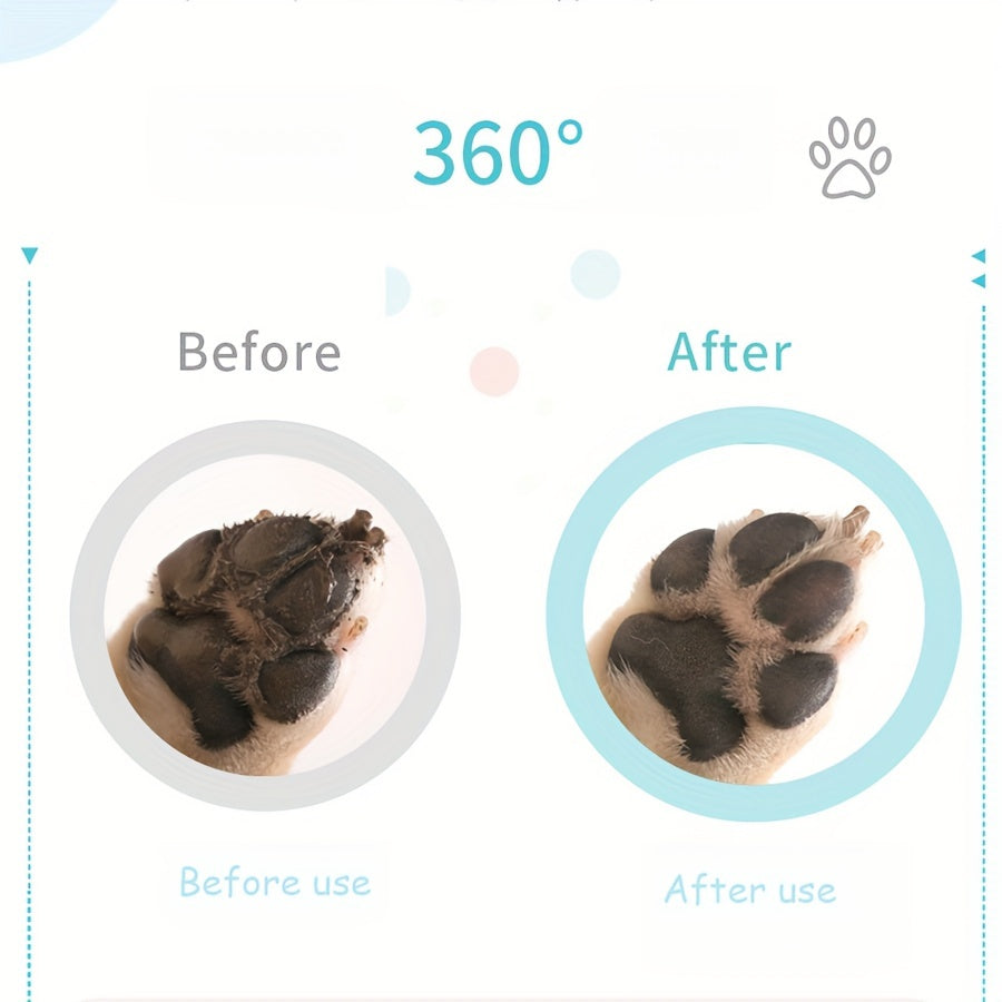 Easy-to-use silicone pet paw cleaner cup, gentle on dog & cat paws during grooming.