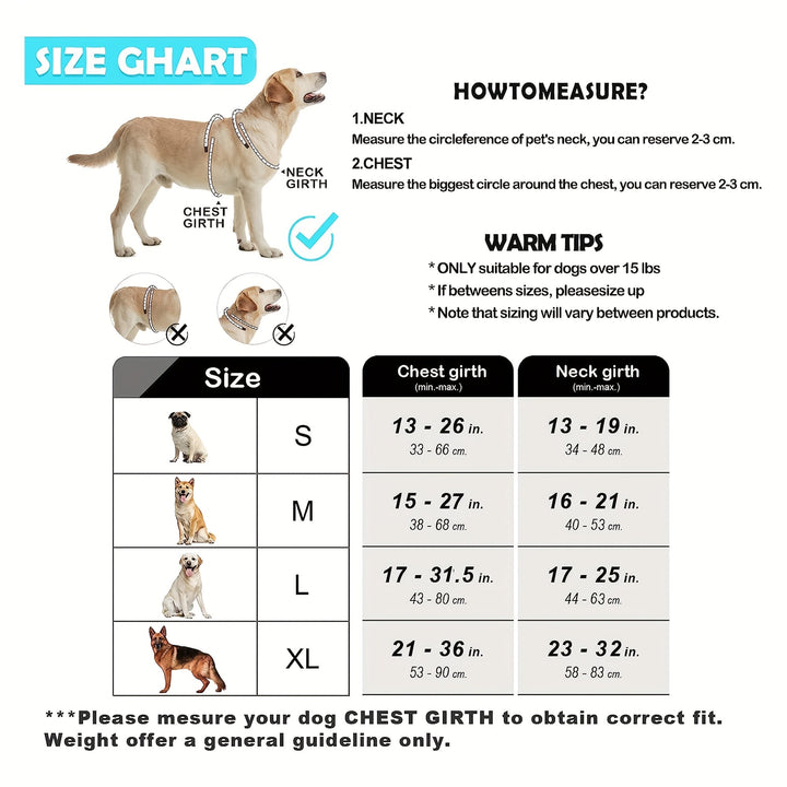 Adjustable pet harness with reflective straps for easy dog walking & training.