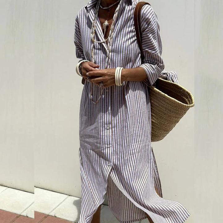 Women's Striped Midi Dress