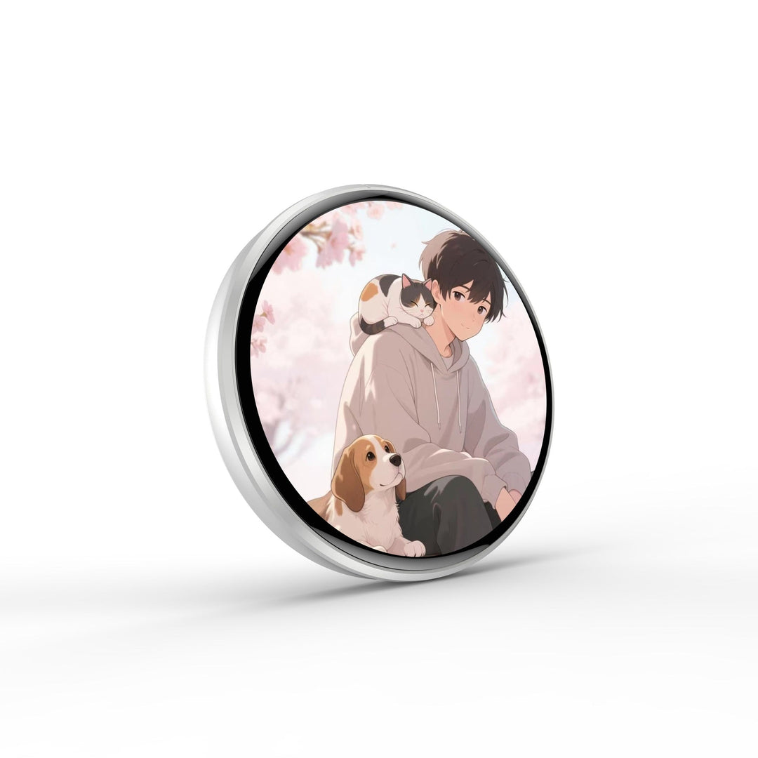 Unisex smart 2D graphic badge, an electronic pin. Versatile decorative accessory for clothing, bags, or gifts.
