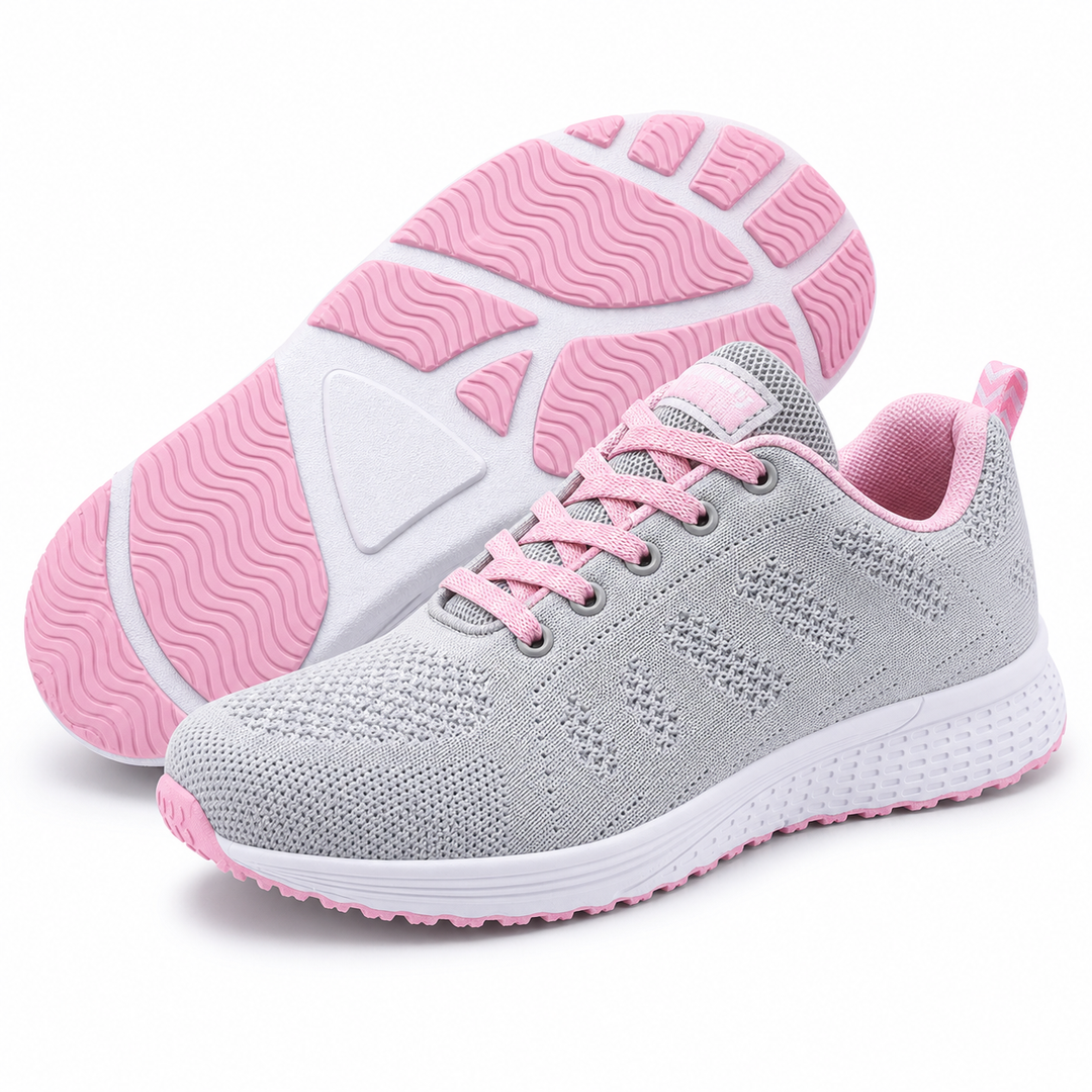 Everyday women's comfort walking flats, featuring breathable fabric & foot support for ease.