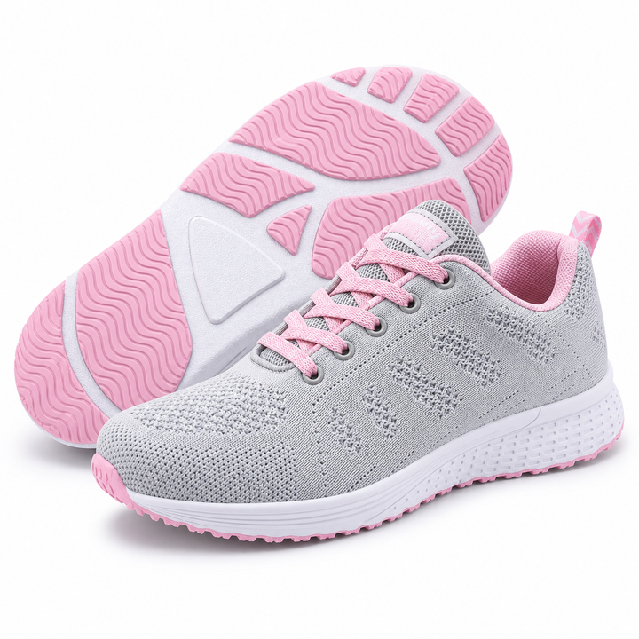 Everyday women's comfort walking flats, featuring breathable fabric & foot support for ease.