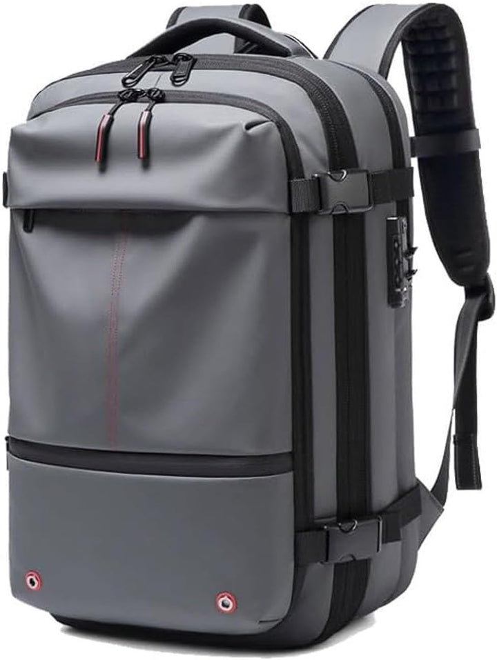 Waterproof expandable carry-on backpack, featuring anti-theft design & spacious compartments.