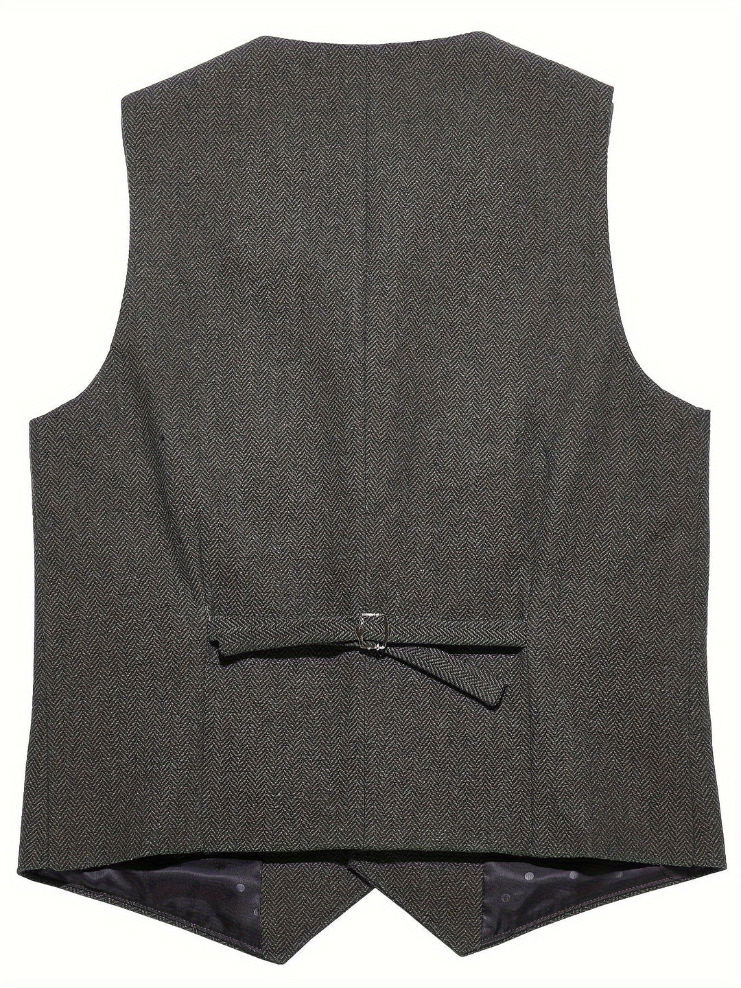 Versatile men's wool blend button vest, great for autumn & winter layering, adds a classic touch.