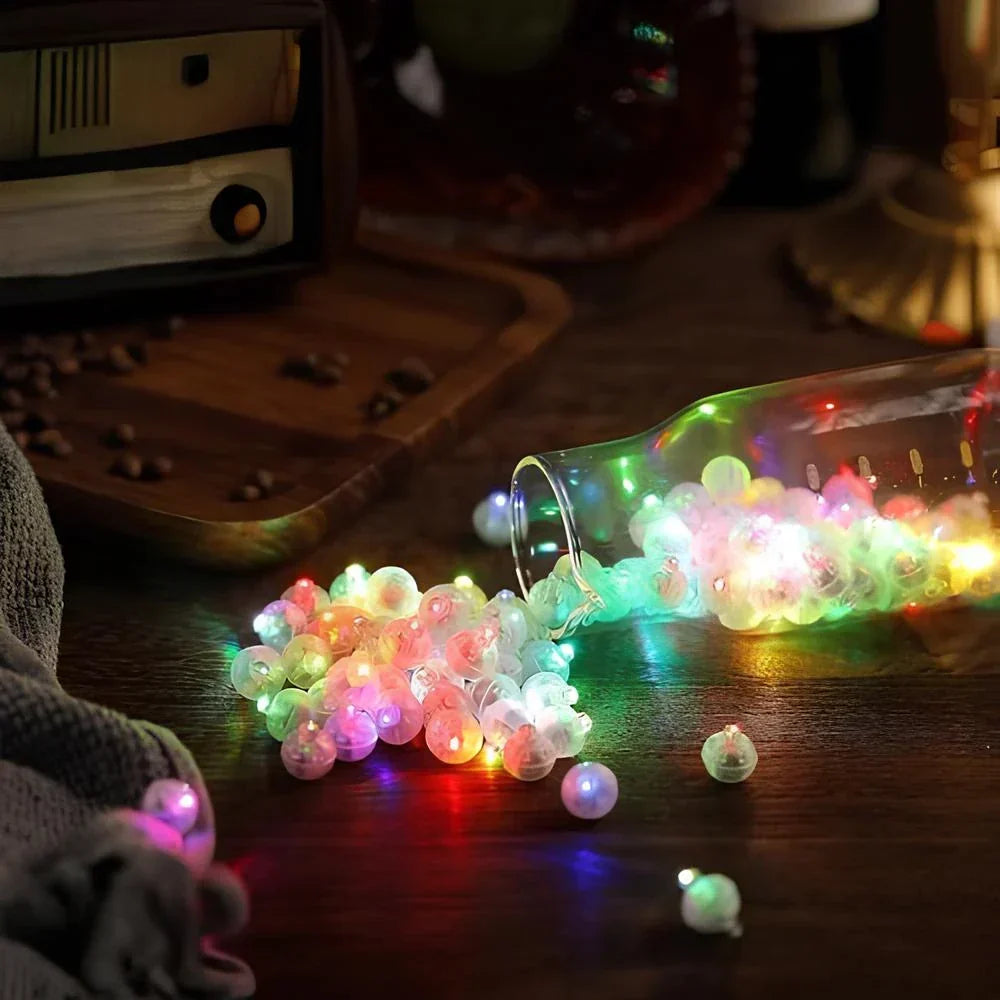 Glowing Nvroome mini LED light pearls, perfect for enchanting wedding & event lighting.