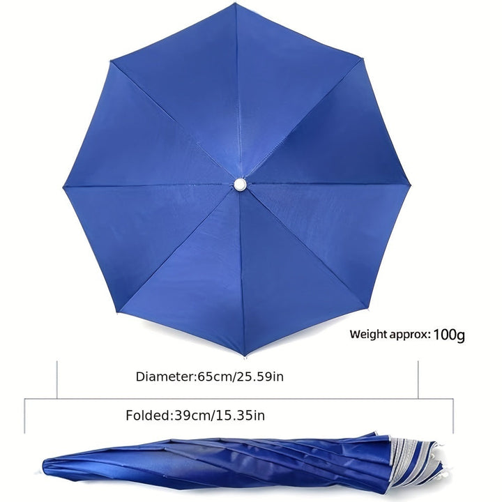 Lightweight foldable umbrella hat provides excellent hands-free sun protection for fishing.