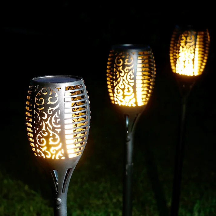 Nvroome Flickering LED Solar Torch Light, illuminating pathways & gardens with a safe, dancing flame.