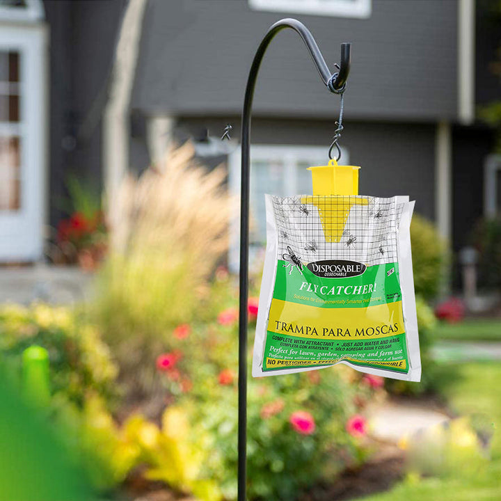 Outdoor fly catcher and insect trap for gardens, patios & backyards. Natural pest control.