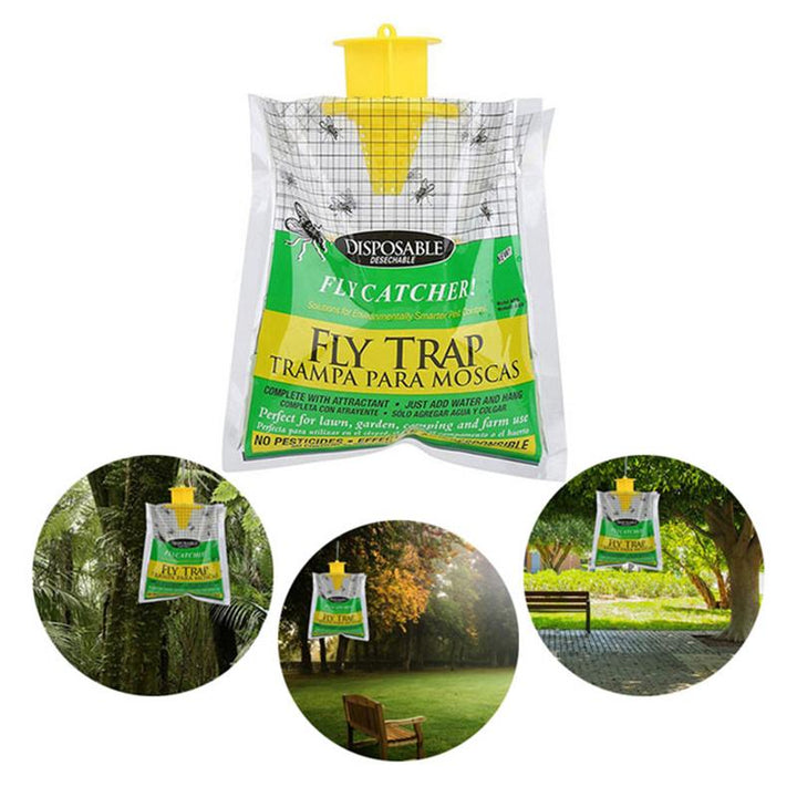 Powerful disposable fly trap for yard & garden pest control. Quick solution for fly problems.