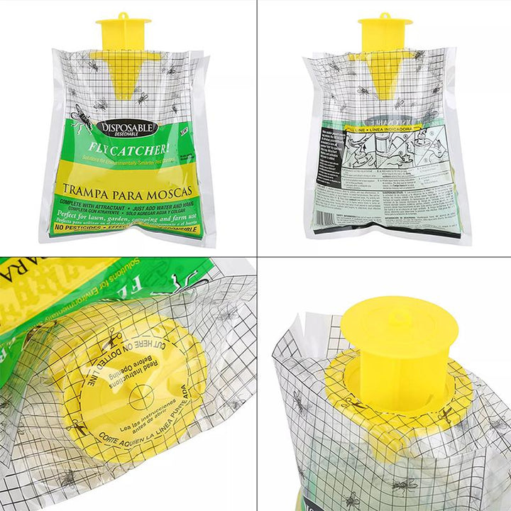 Outdoor insect trap & fly catcher. Disposable solution for effective yard & garden protection.
