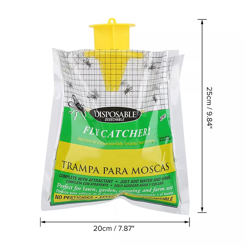 All-in-one outdoor disposable fly trap. Great for garden protection & natural fly control.