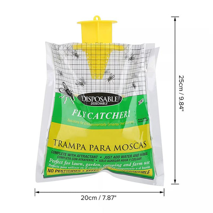 All-in-one outdoor disposable fly trap. Great for garden protection & natural fly control.
