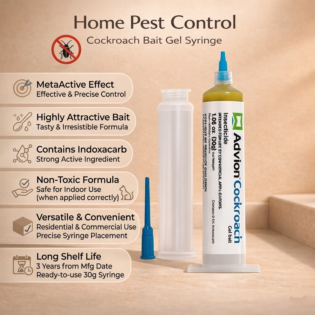 Applying non-toxic pest control gel bait with insecticide syringe