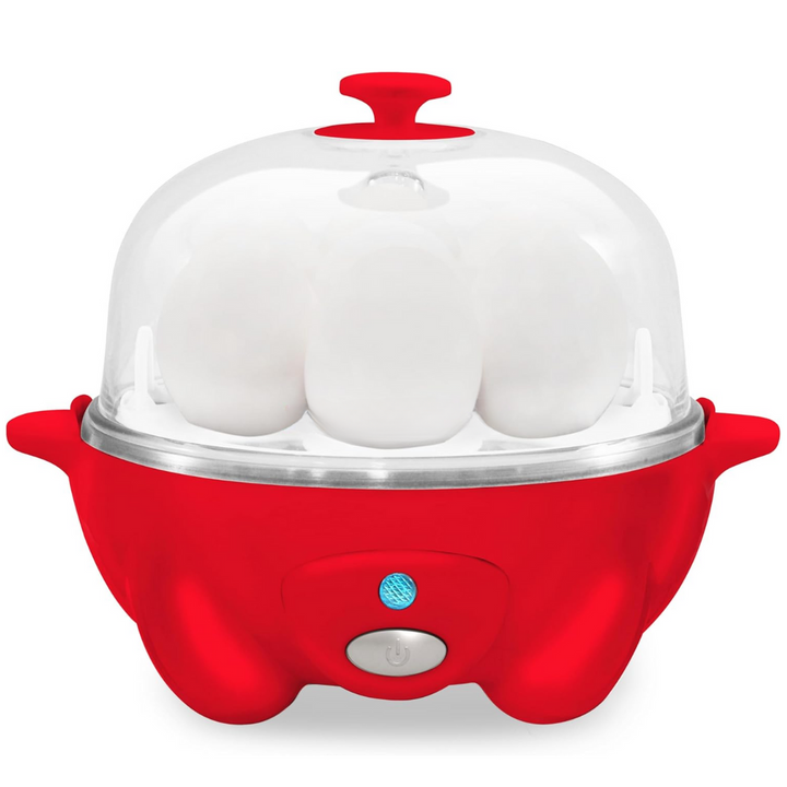 Compact automatic 7-egg cooker. Ideal for hard-boiled, soft-boiled & poached eggs. Fast meal prep.