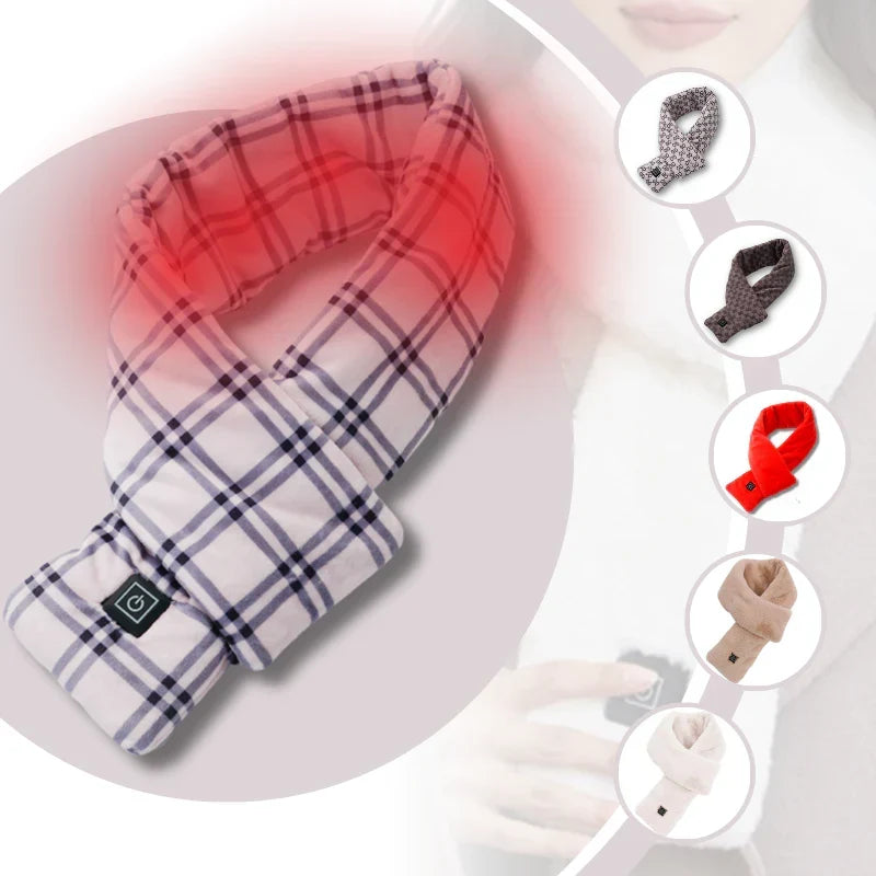 Unisex electric heated scarf, ideal for winter warmth, neck comfort & cold weather.