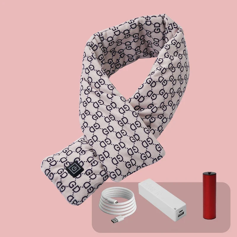 Cozy thermal heated scarf with electric warming for ultimate comfort in winter.