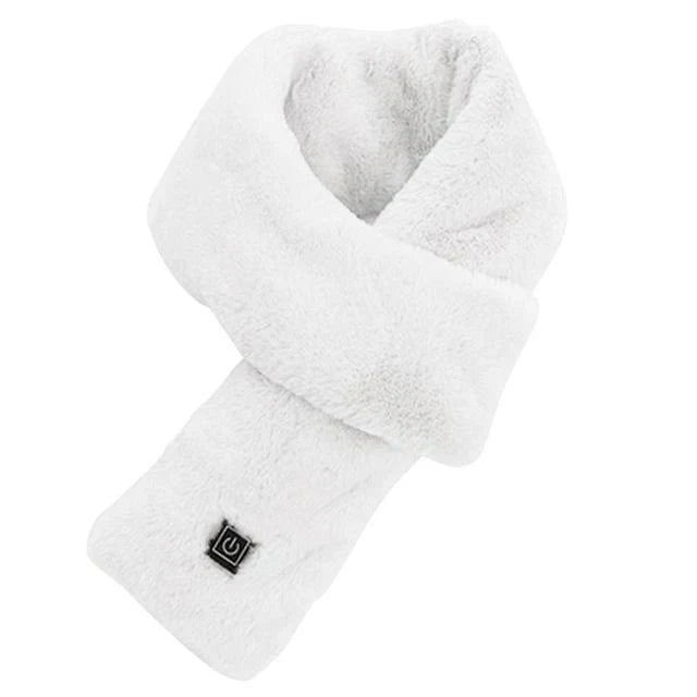 Close-up of a soft electric heated scarf, designed for maximum neck warmth in winter.