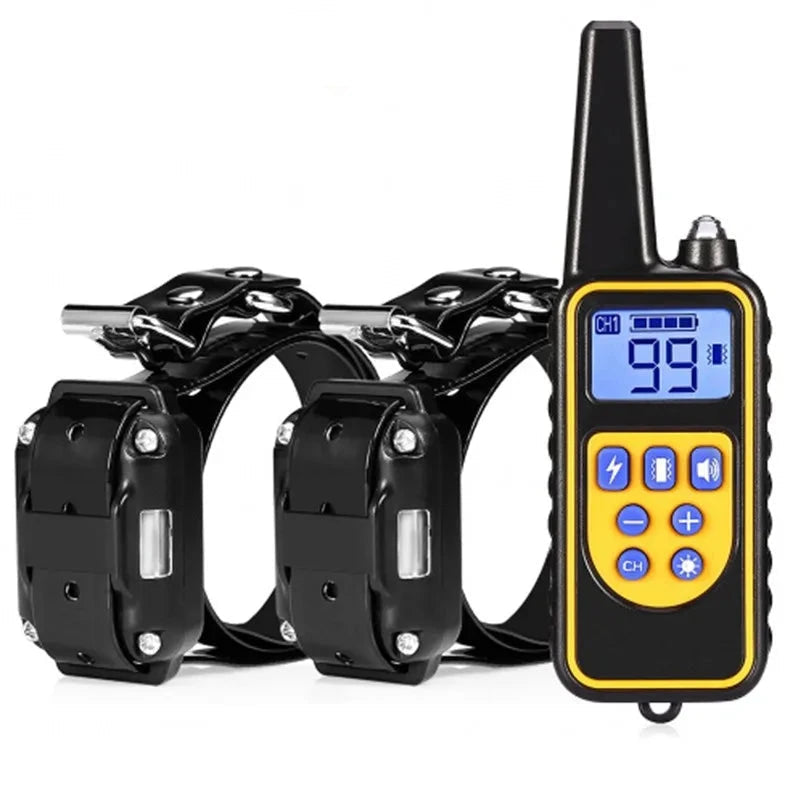 Dog training e-collar with remote. Waterproof, rechargeable, and adjustable for effective obedience and behavior correction.