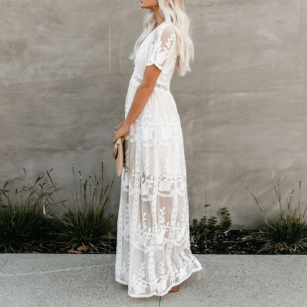 Casual yet chic women's flowy long dress, designed for ultimate comfort and relaxed summer style.