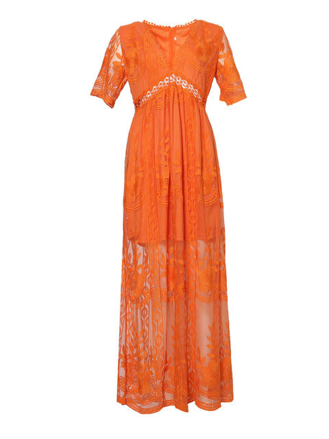 Graceful long flowy maxi dress for women, combining elegant design with comfortable, versatile wear.