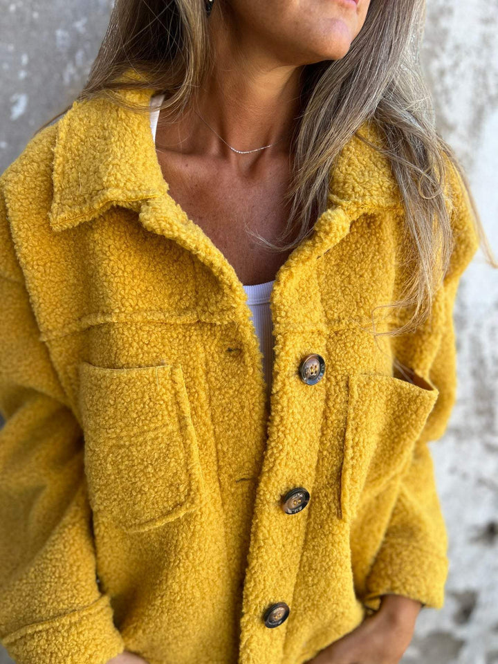 Elegant green women's long sleeve winter coat. Chic outerwear with button closure, cozy & perfect for fall.