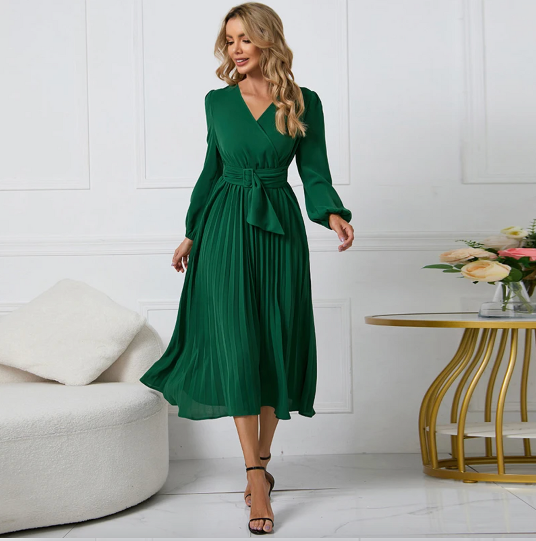 Women's elegant black blazer dress, knee-length with button front, perfect for office or formal events. Chic & sophisticated.