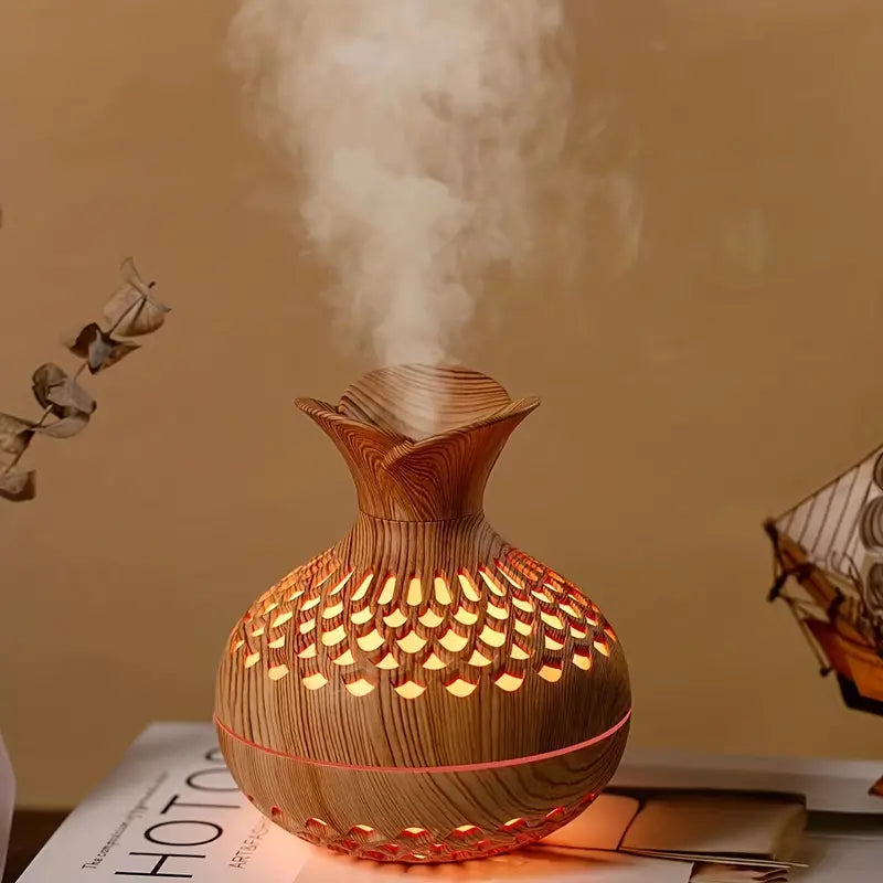 Black mist diffuser creating a serene environment for relaxation and well-being.