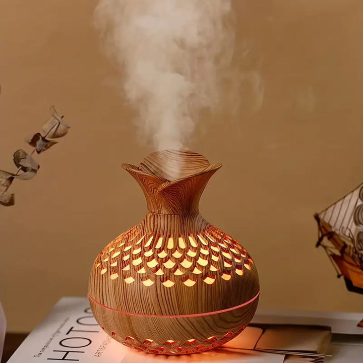 Black mist diffuser creating a serene environment for relaxation and well-being.