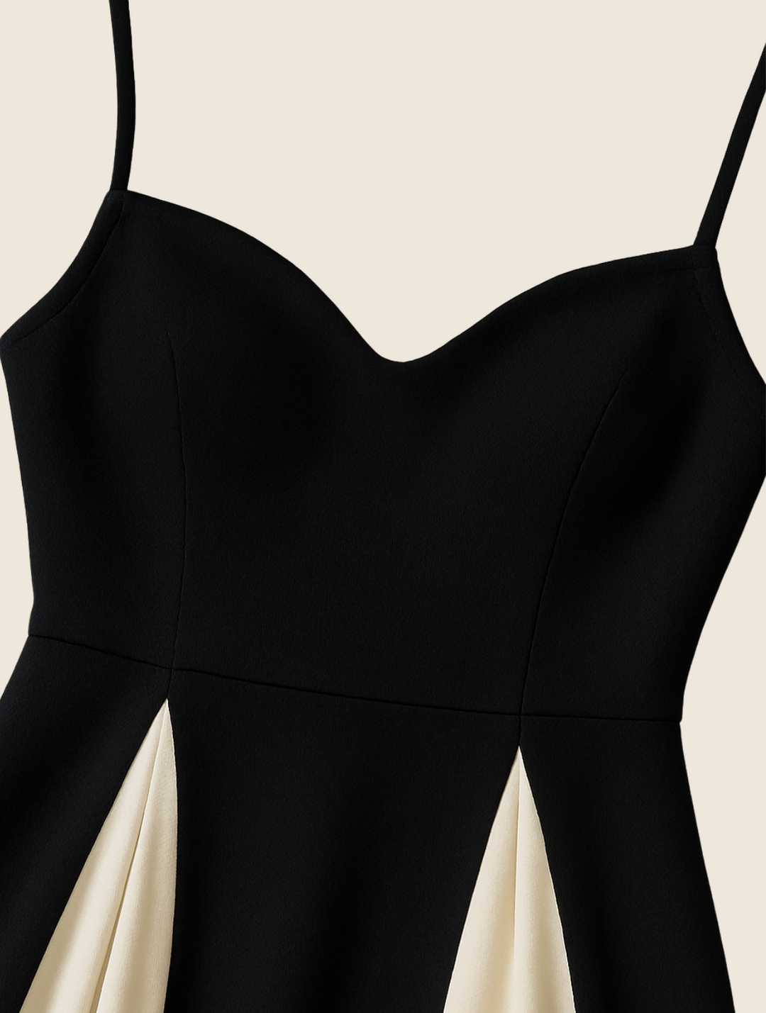 Stunning women's evening gown: a black maxi dress with an elegant contrast panel, ideal for formal parties.