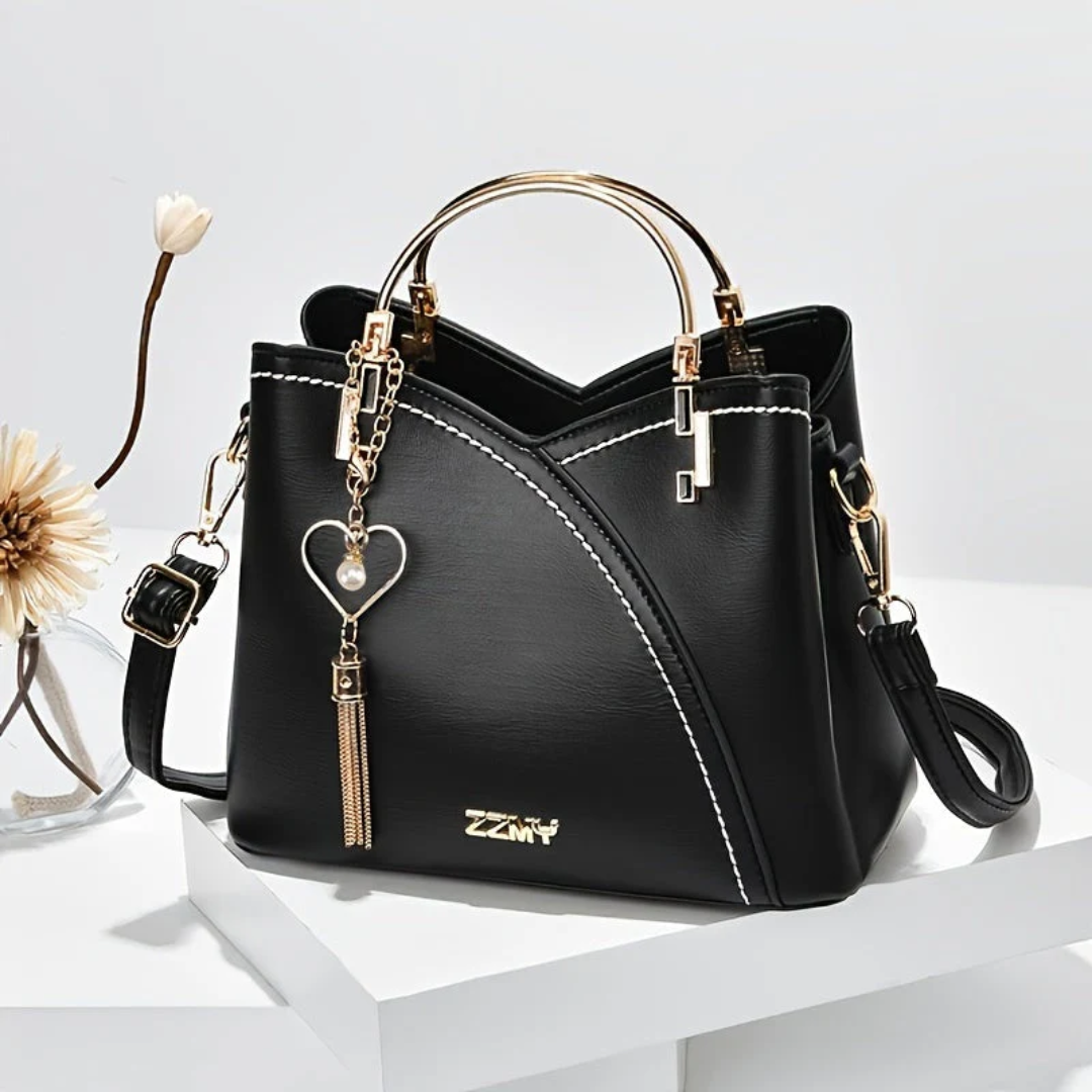 Durable faux leather handbag, elegant and practical for busy women.