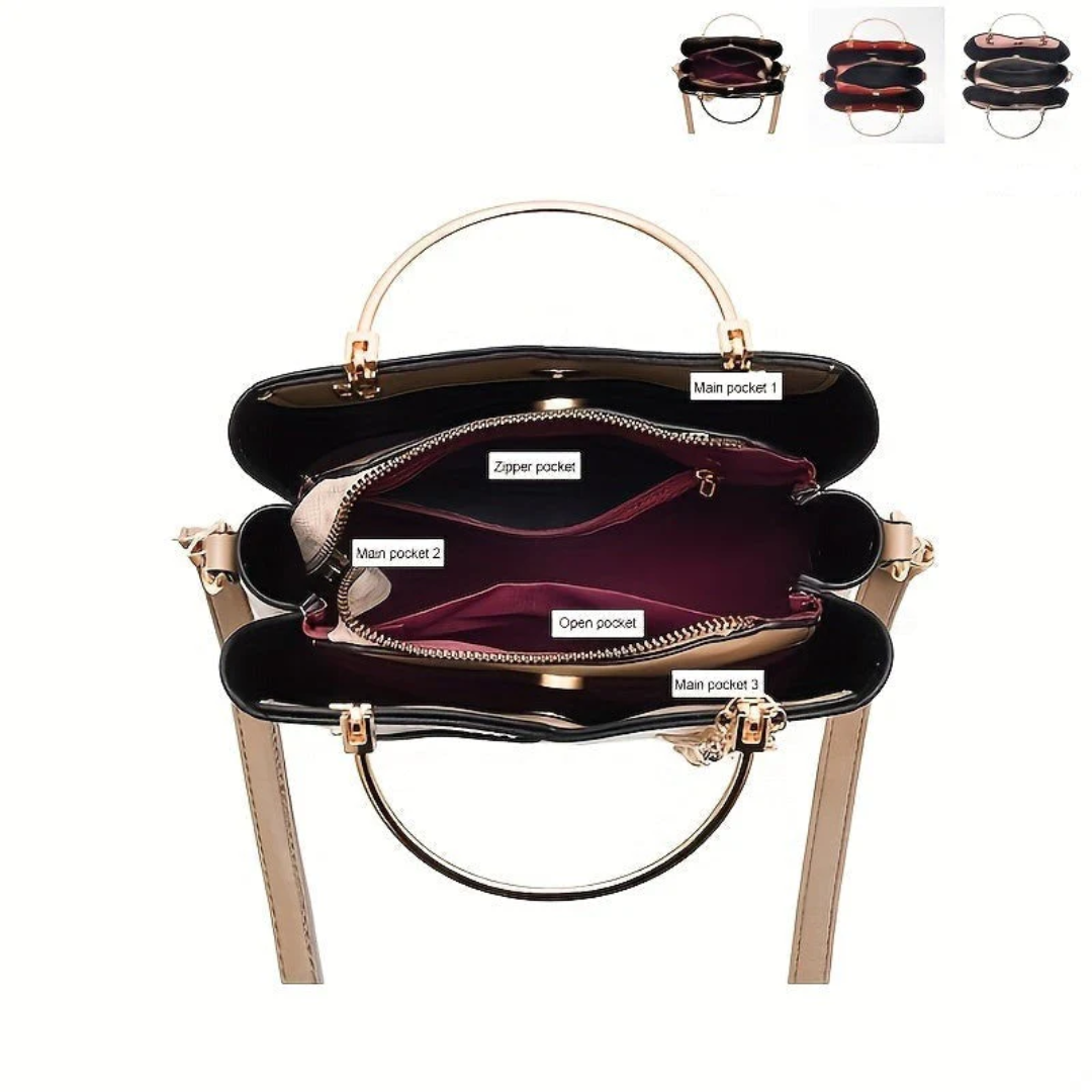 Chic faux leather shoulder bag, smooth finish, a stylish women's fashion accessory.
