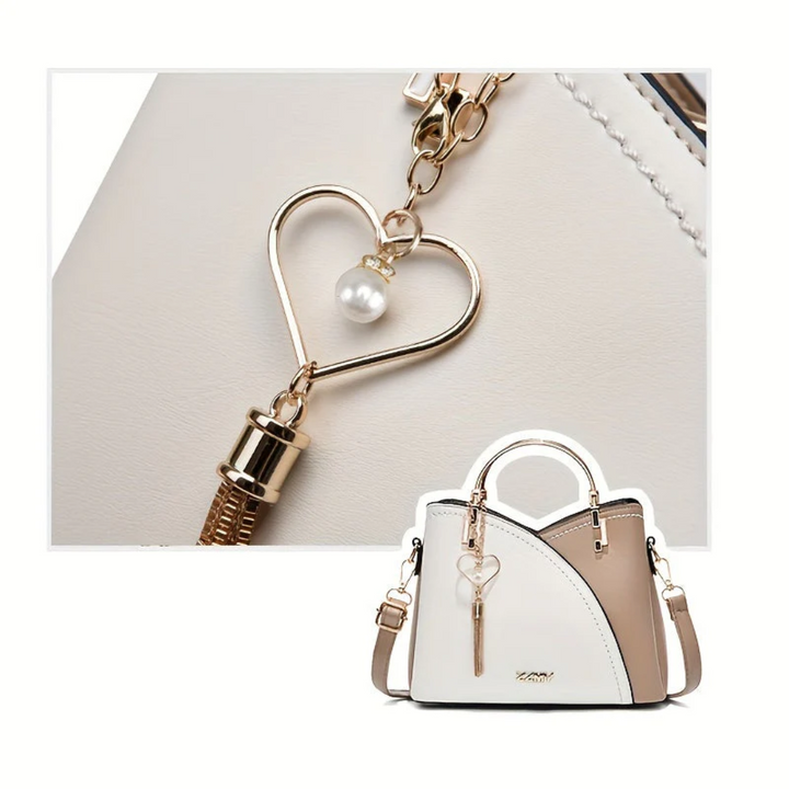 Versatile elegant faux leather handbag, ideal for everyday use by women.