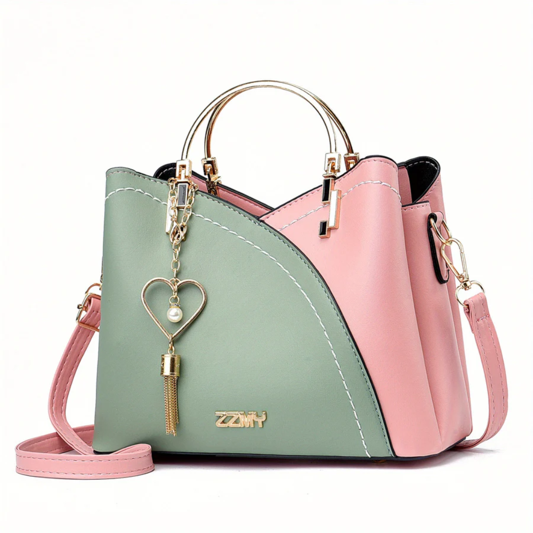 Women's LuxeGrace faux leather shoulder bag, spacious and modern design.