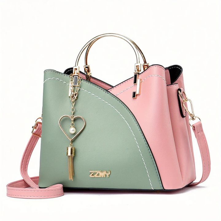 Women's LuxeGrace faux leather shoulder bag, spacious and modern design.