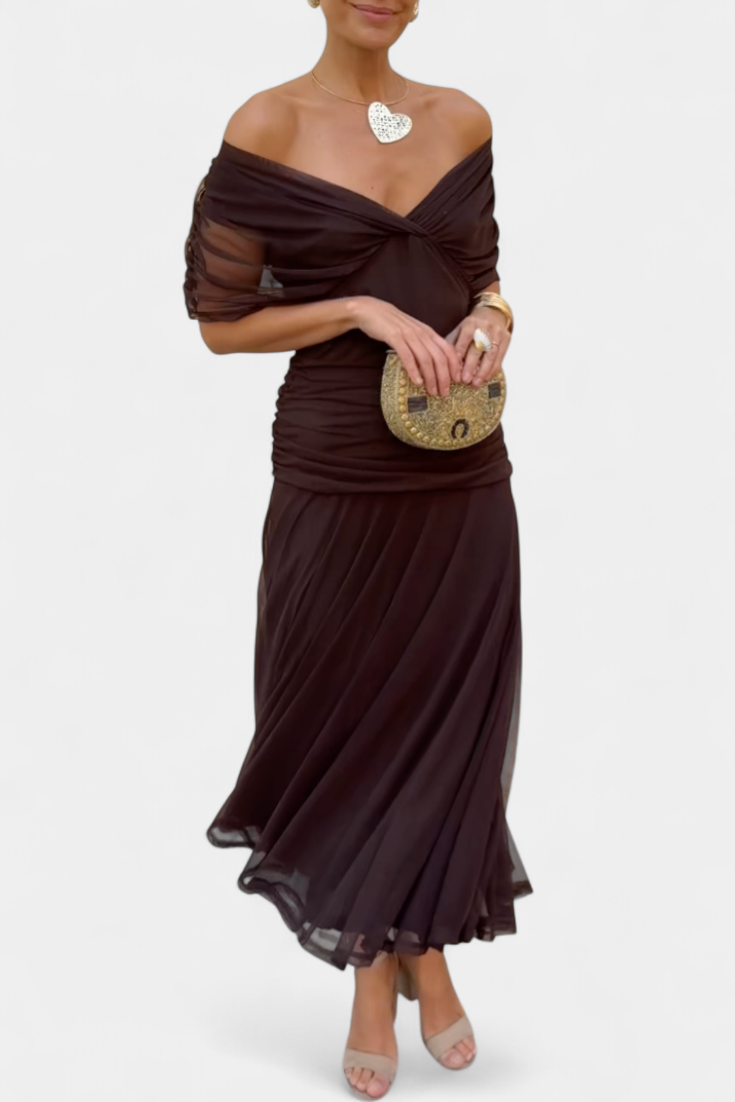 Elegant floral maxi dress, ideal for special occasions.