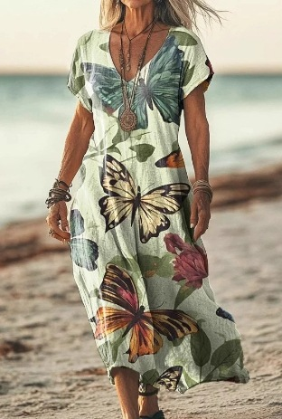 Feminine elegant floral midi sundress for women, a beautiful summer statement piece.