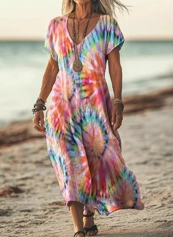 Casual to party: women's elegant floral midi summer dress, versatile and chic.