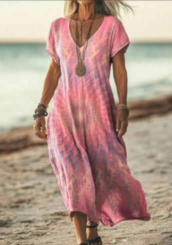 Elegant women's long sleeve floral midi dress, perfect for summer occasions.