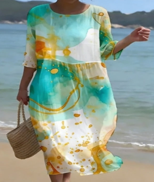 Chic floral pattern dress for women, a versatile and comfortable choice for any event.