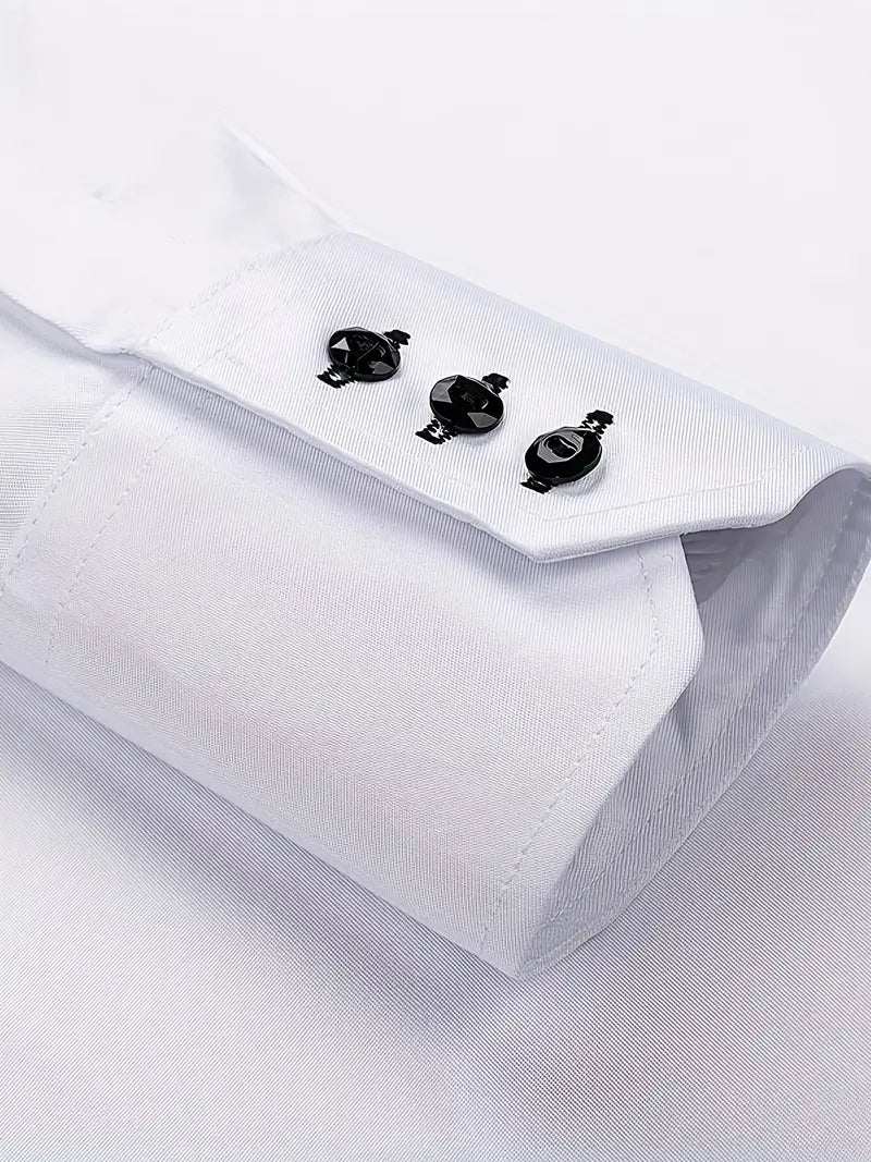 Classic men's long-sleeve button-up shirt, ideal for business casual or professional office attire.