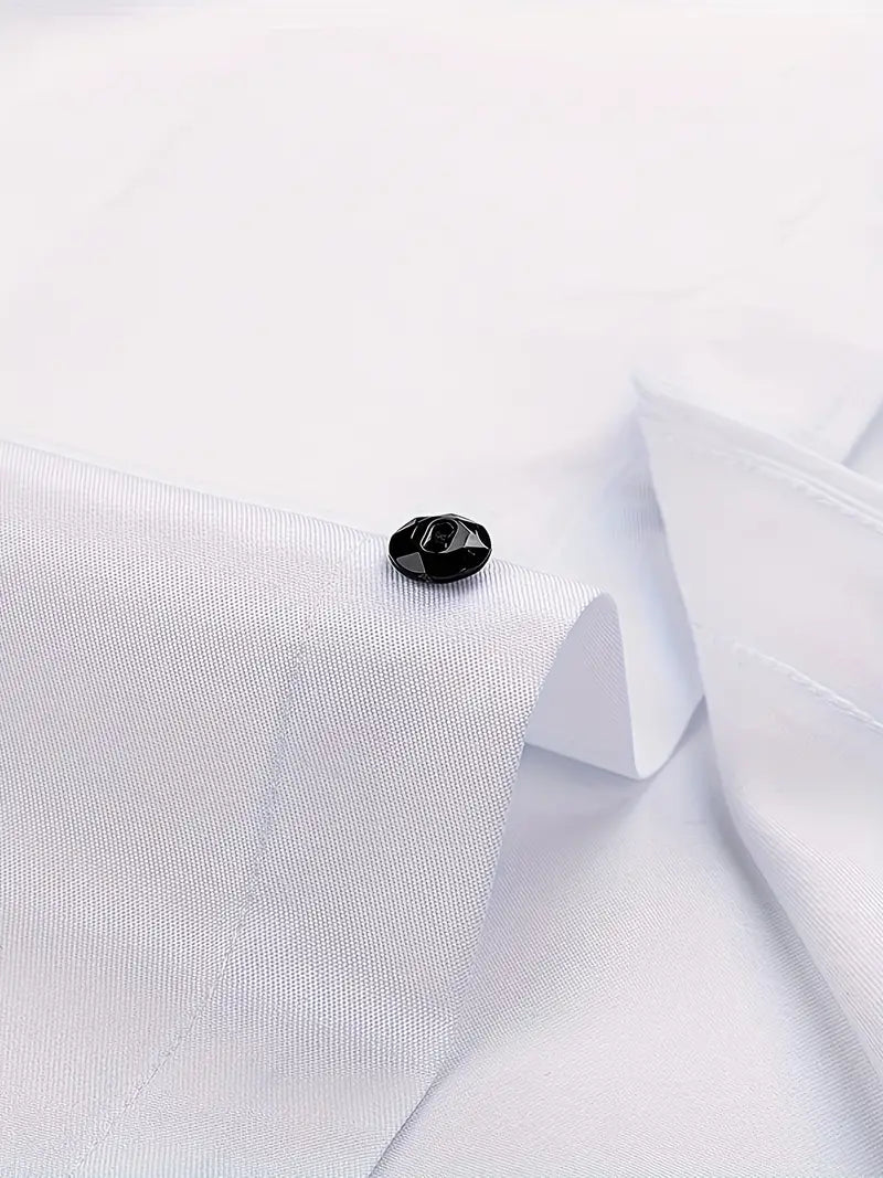 Sharp men's dress shirt, a professional long-sleeve button-up perfect for office wear and formal settings.