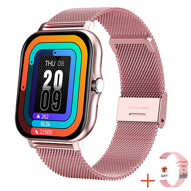 Sleek black women's smartwatch offering seamless connectivity.