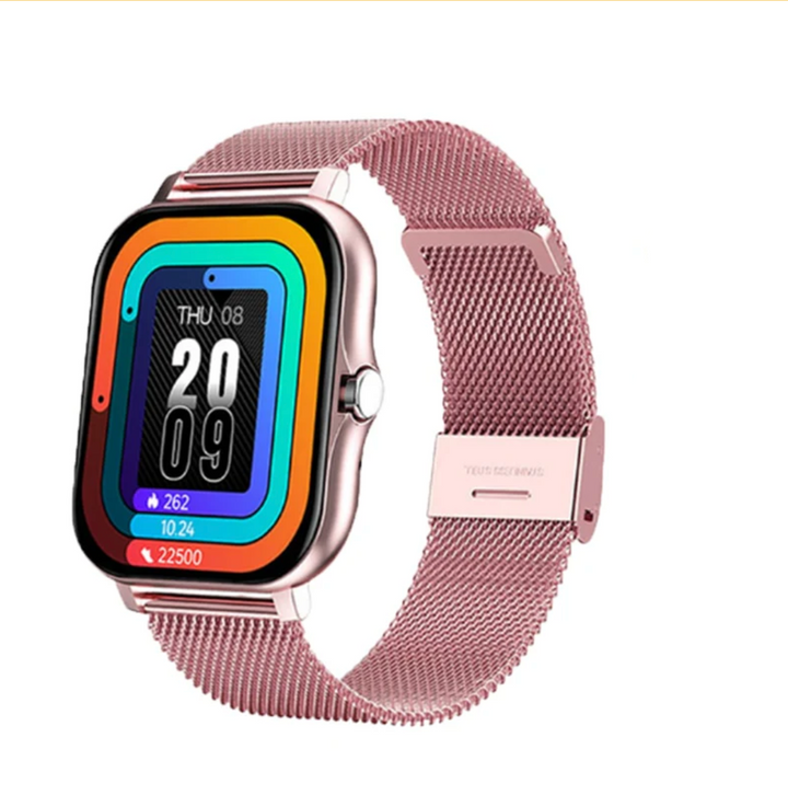 Black connected watch, perfect for women seeking a stylish fitness tracker.