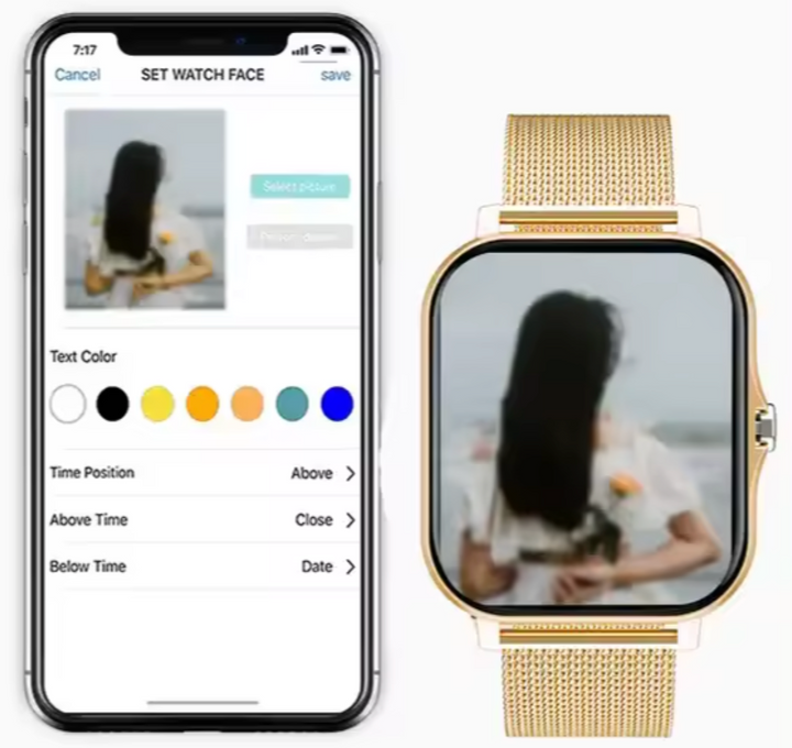 Silver women's smartwatch, combining technology with elegant style.