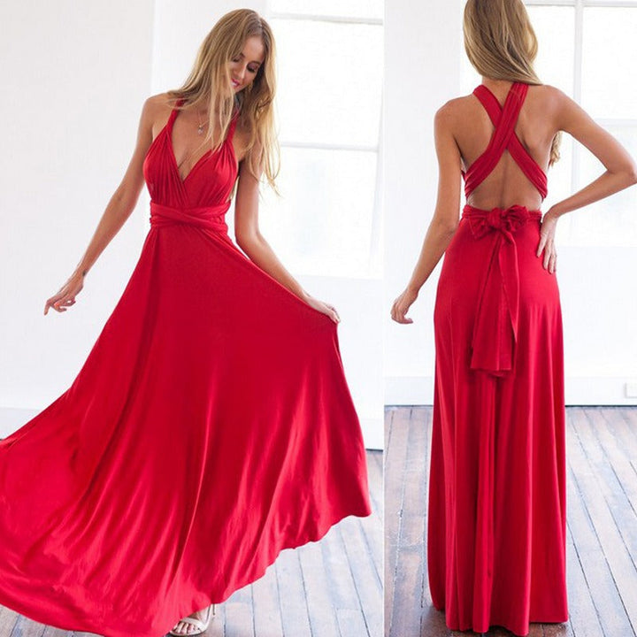 Elegant women's Harlee Infinity dress, a versatile long gown perfect for weddings & formal events.