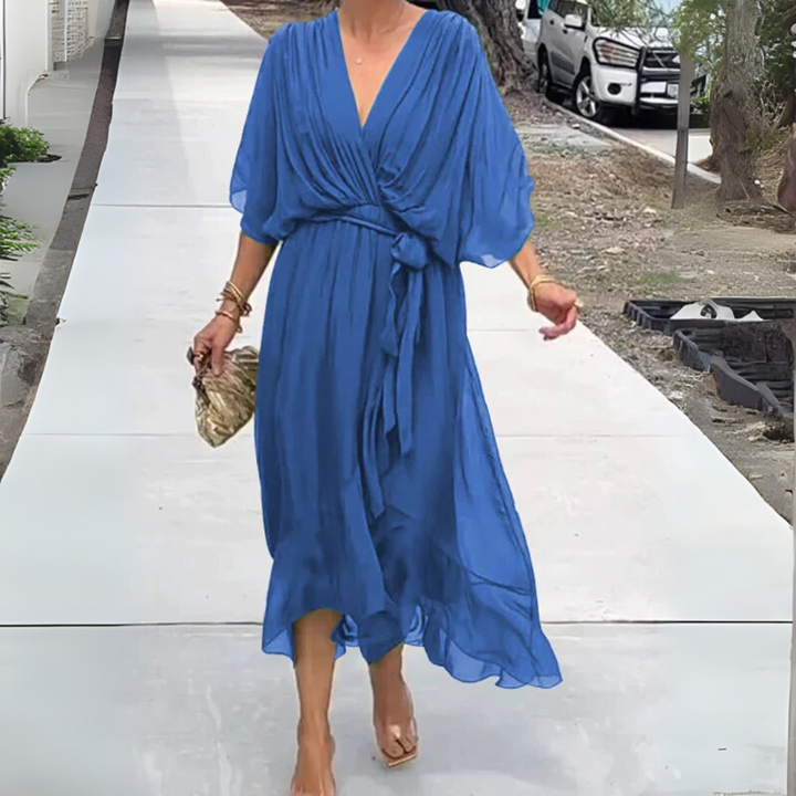 Versatile women's elegant wrap dress, a perfect lightweight option for any season.