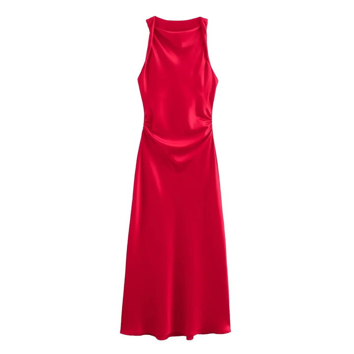 Versatile women's elegant bodycon midi dress, suitable for evening events, summer parties, and chic occasions.