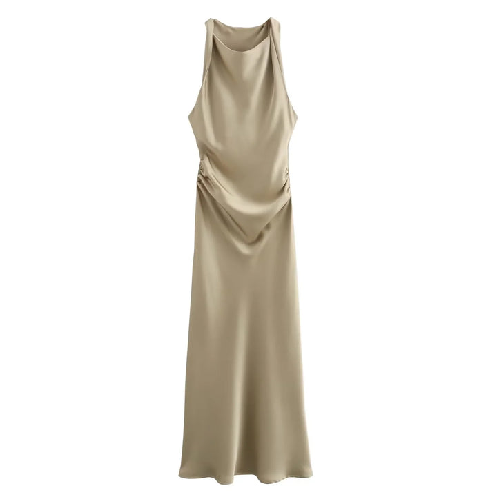 Sophisticated women's bodycon midi dress, designed for comfort and an elegant, flattering silhouette.