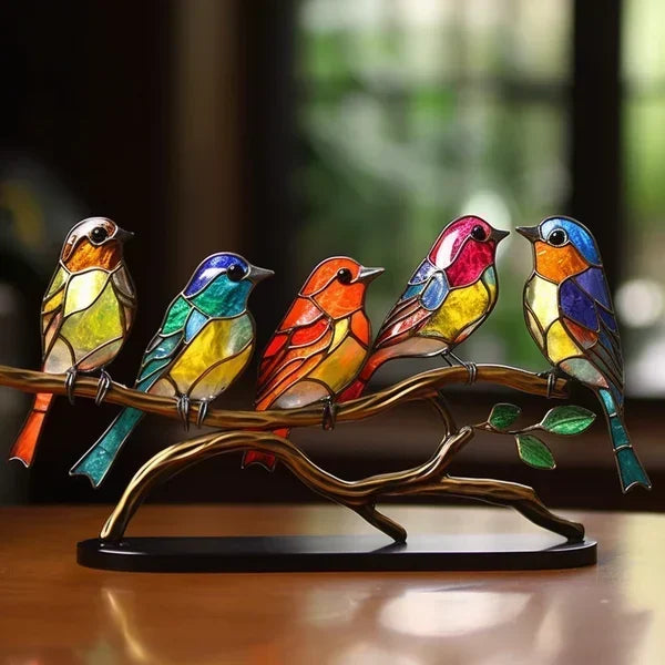 Luxe acrylic bird sculpture, perfect accent piece for contemporary interior design.